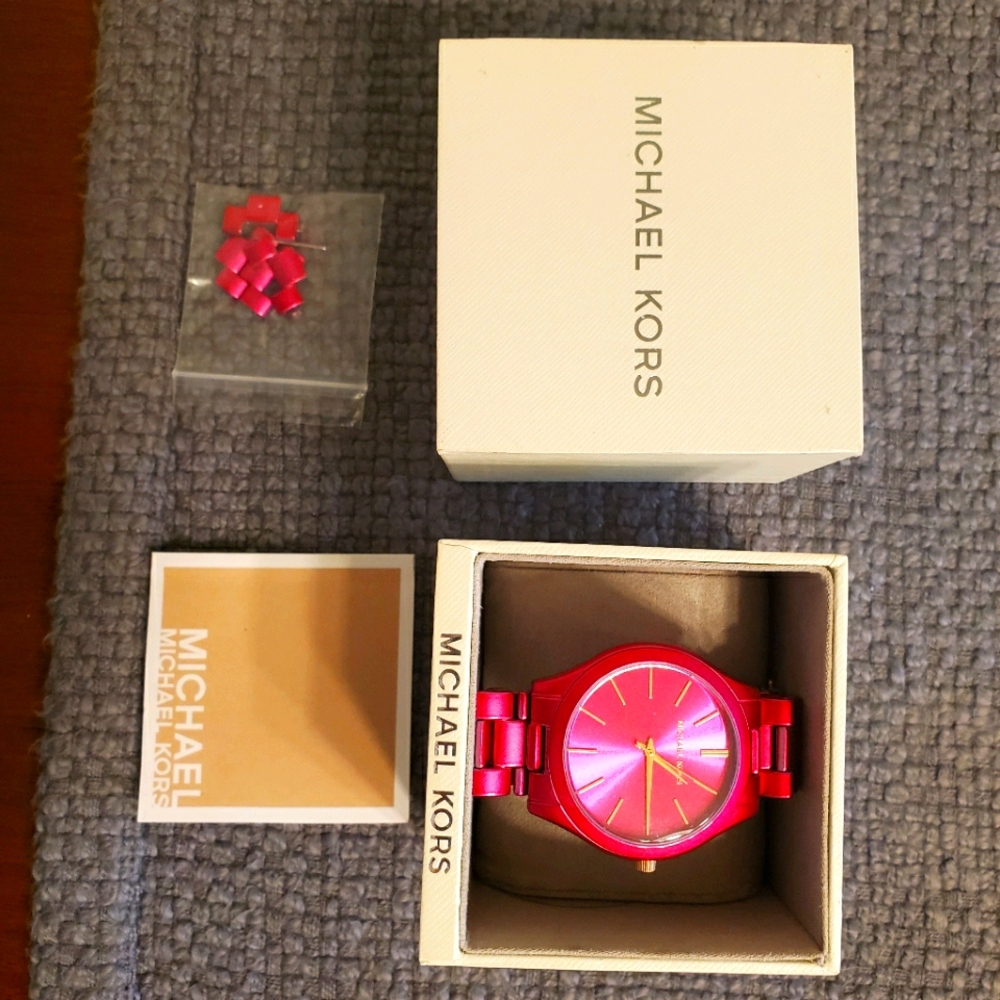 Michael Kors Pink slim runway Women's watch